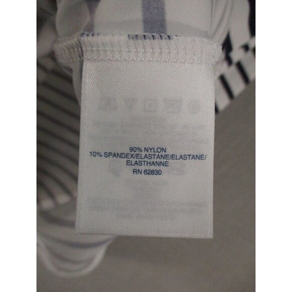 Lands End Striped Sleeveless Nautical Tank Top Xl/18 Navy White Nylon Blend - Picture 3 of 7